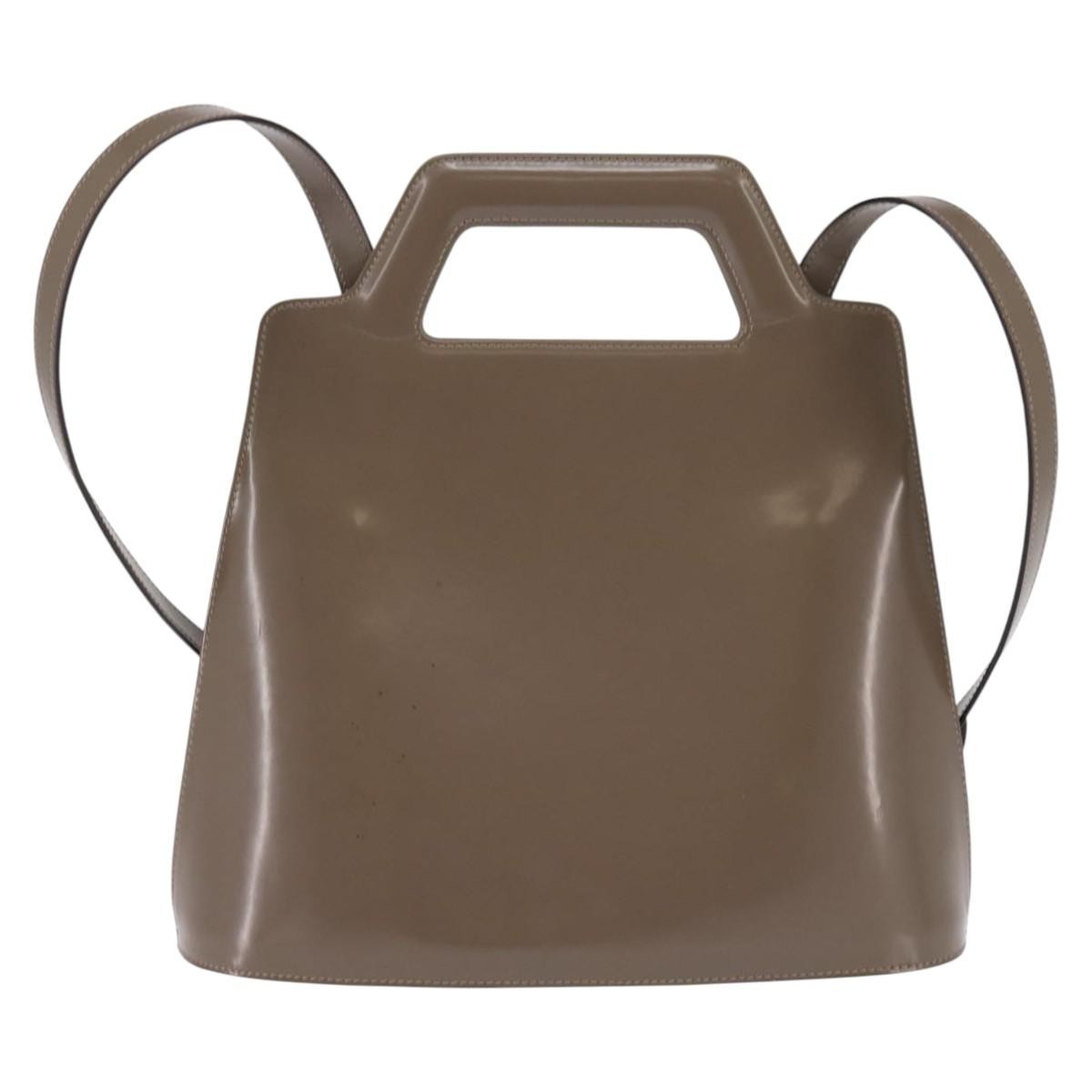 Salvatore Ferragamo Wanda Handbag Patent Leather, GRAY, PATENT_LEATHER, Handbag