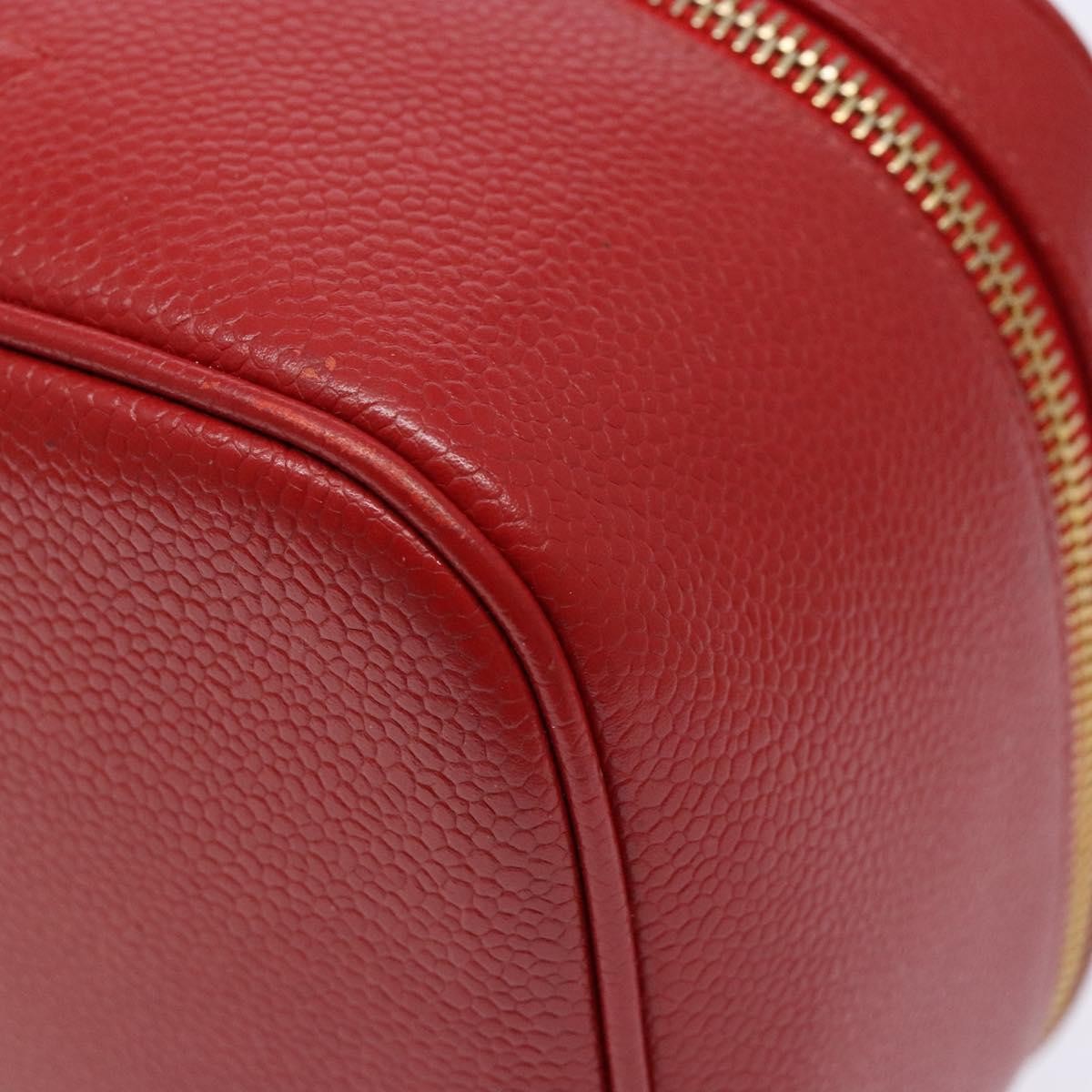 Chanel Vintage Timeless Zip Around Vanity Case Caviar, RED, CALFSKIN, Handbag