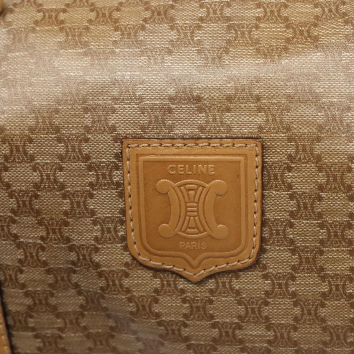 Celine Vintage Macadam Boston bag Canvas and Leather, BROWN, CANVAS, Travel bag