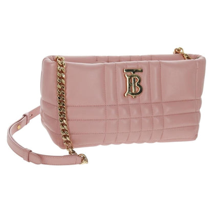 Burberry Lola Zip Shoulder Bag Quilted Leather, PINK, LEATHER, Shoulder bag