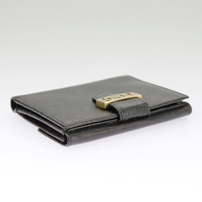 Fendi Bifold Flat Wallet Joshua Vides Printed Leather, BLACK, LEATHER, Wallets