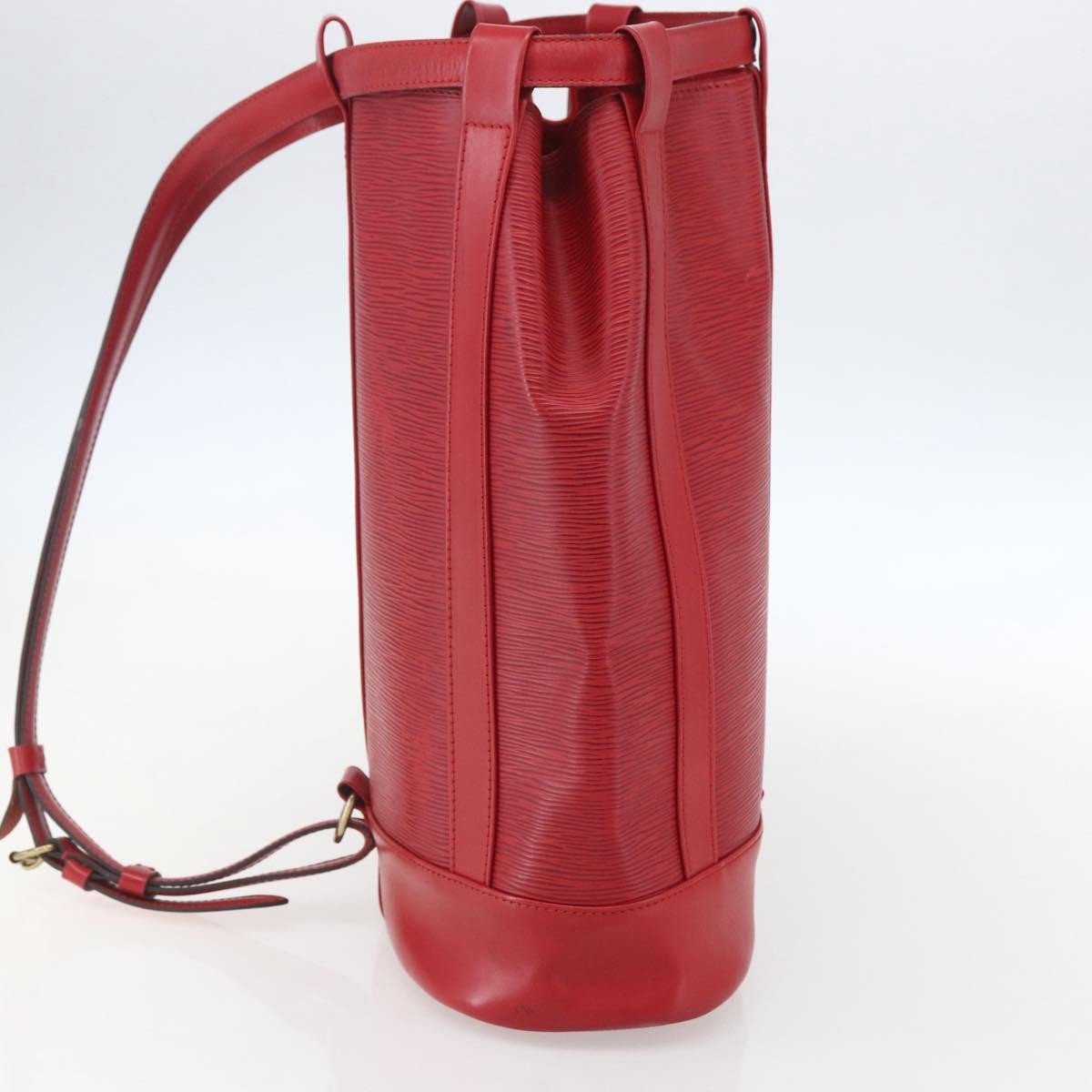 Louis Vuitton Randonnee Backpack Epi Leather, RED, LEATHER, Shoulder bag