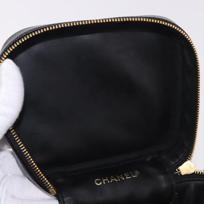 Chanel Vintage Timeless Cosmetic Case Caviar, Black, Leather, Handbag