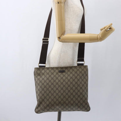 Gucci Zip Top Messenger Bag GG Coated Canvas, BEIGE, CANVAS, Shoulder bag