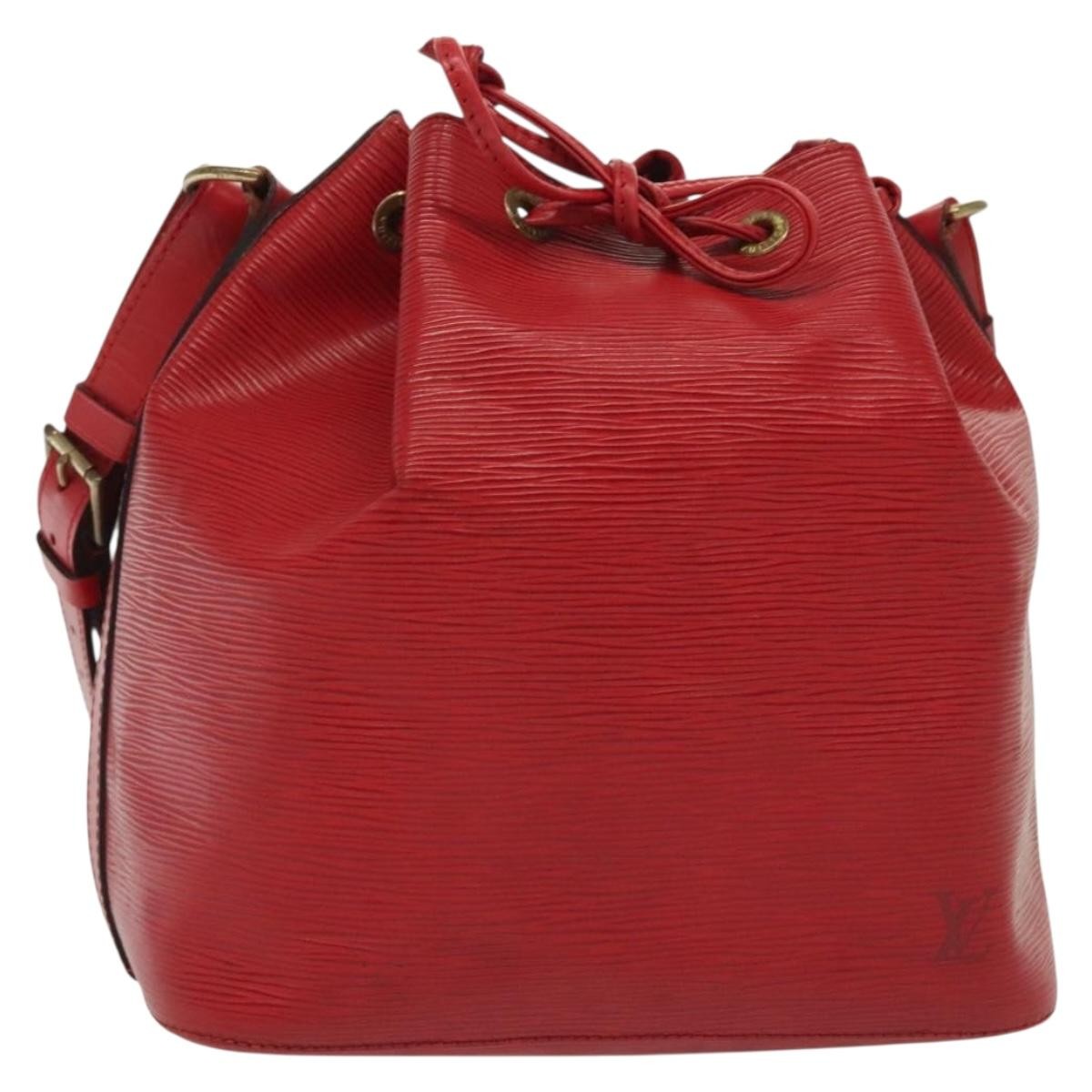 Louis Vuitton Petit Noe Handbag Epi Leather, RED, LEATHER, Shoulder bag