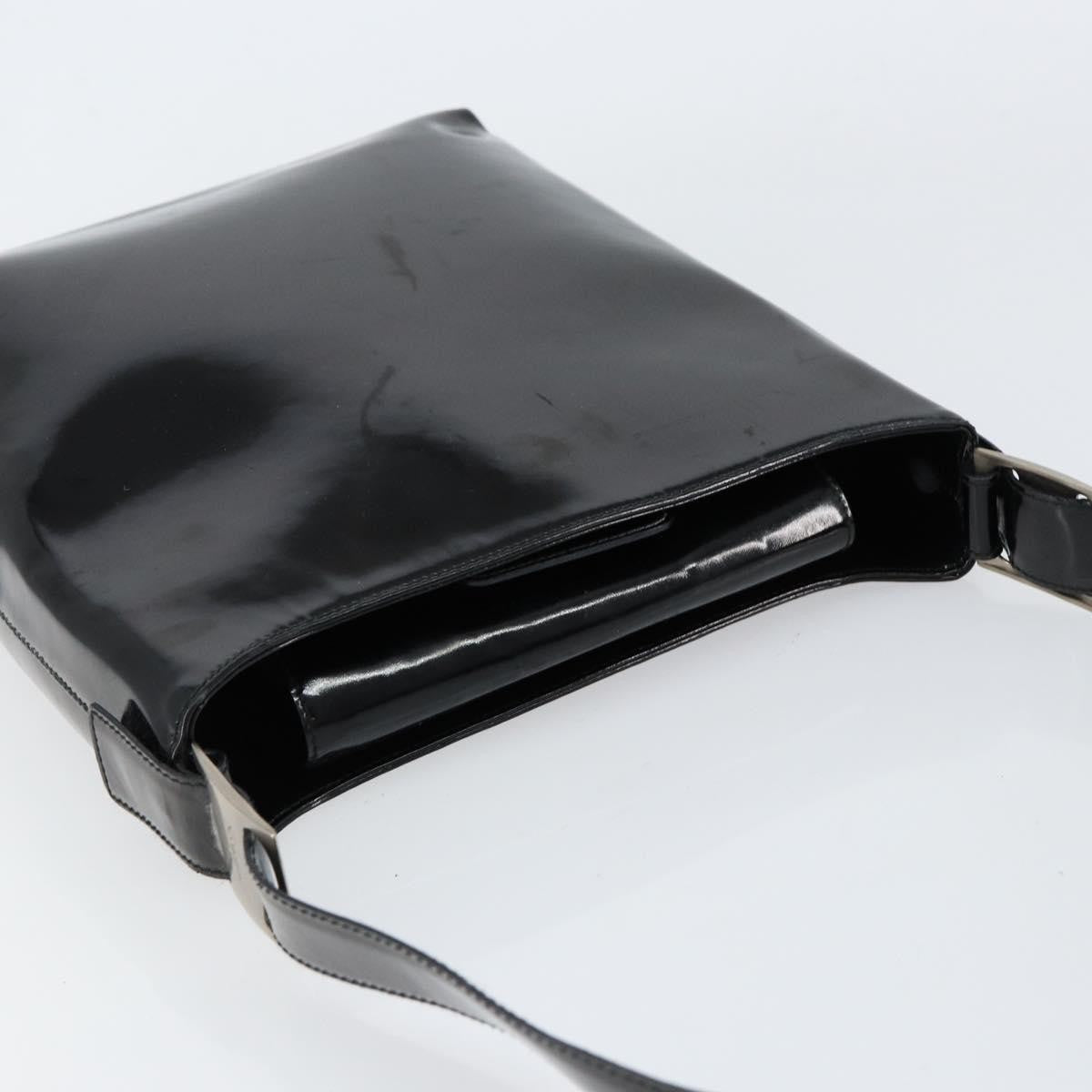Salvatore Ferragamo Vala Shoulder Bag Patent Leather, BLACK, PATENT_LEATHER, Shoulder bag