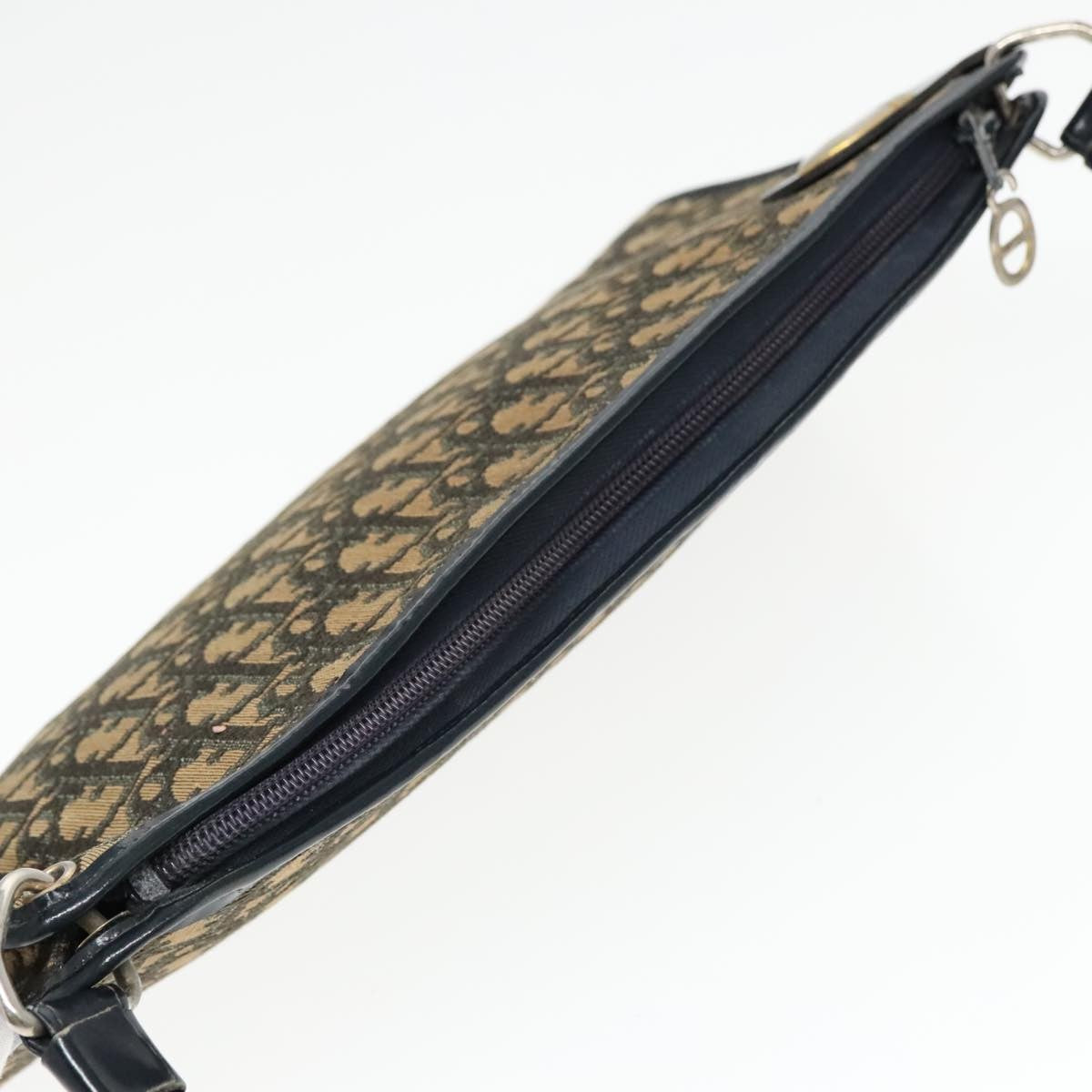 Christian Dior Vintage Trotter Shoulder Bag Canvas, NAVY, CANVAS, Shoulder bag