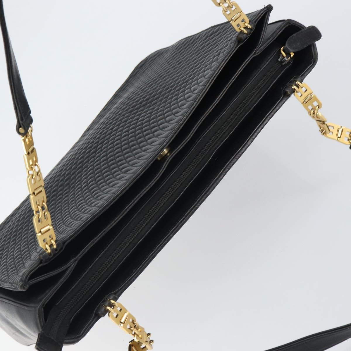 Bally Vintage Tote Bag Quilted Leather, Black, Leather, Tote Bag