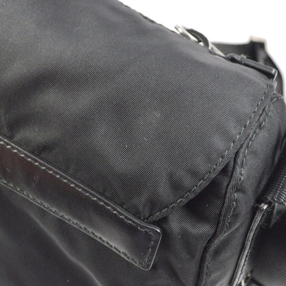 Prada Buckle Messenger Bag Tessuto, BLACK, NYLON, Shoulder bag