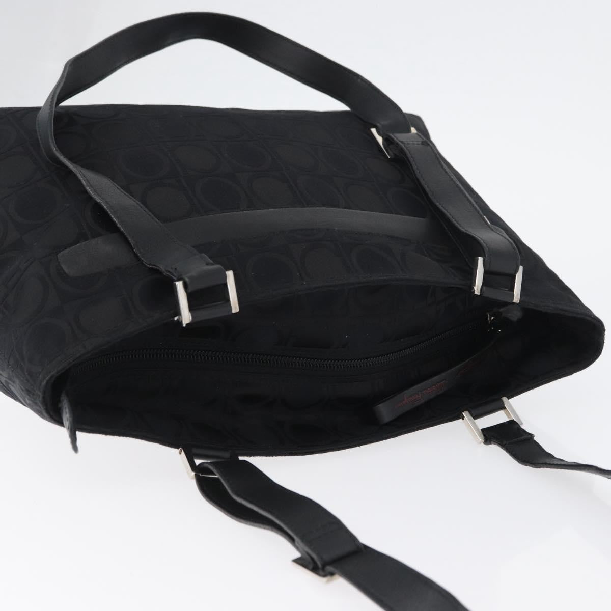 Salvatore Ferragamo Gancini Tote Gancini Canvas, BLACK, CANVAS, Tote bag