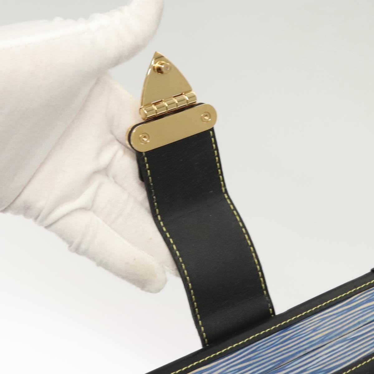 Louis Vuitton Petite Malle Handbag Epi Leather, BLUE, LEATHER, Handbag