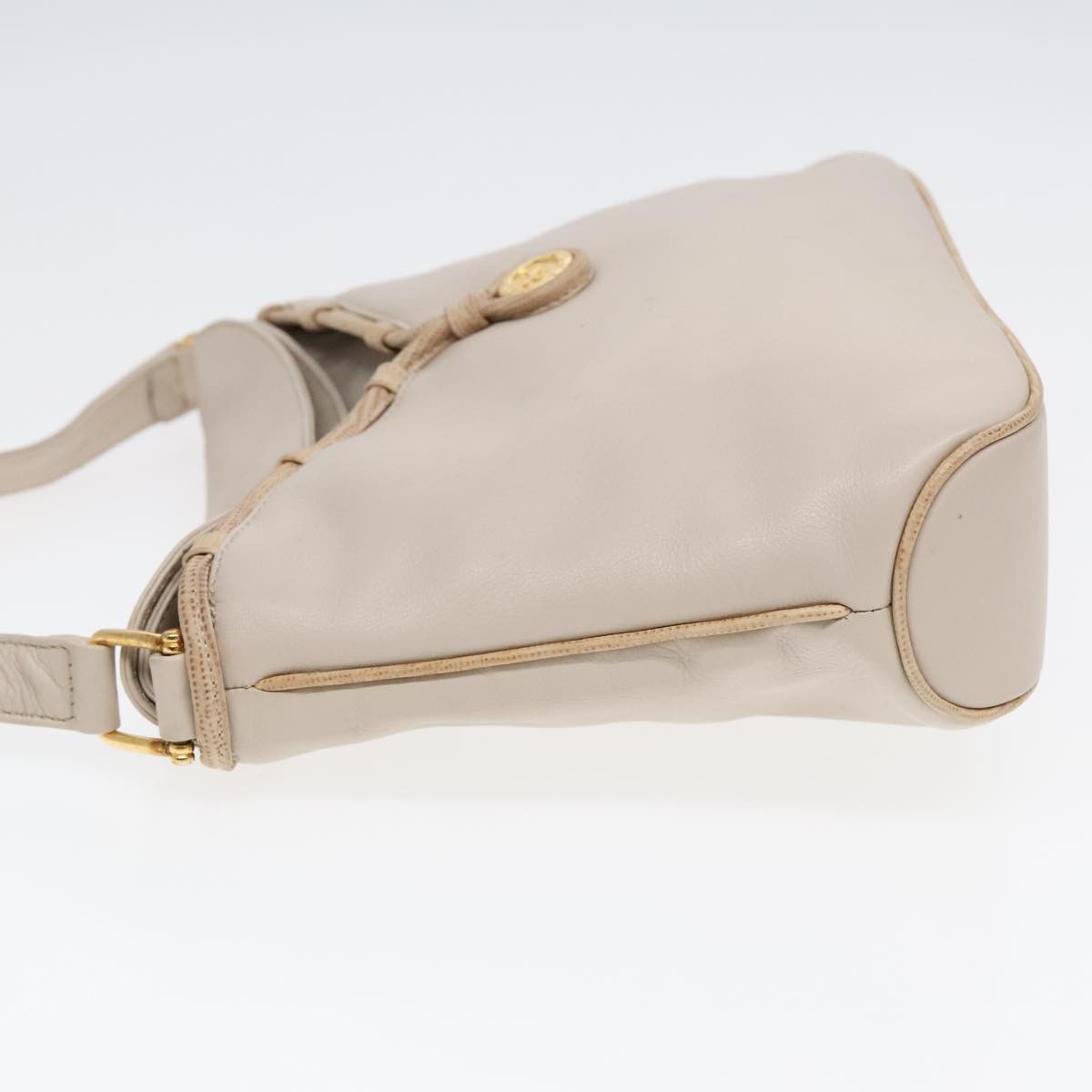 Celine Vintage Shoulder Bag Leather, Beige, Leather, Shoulder Bag