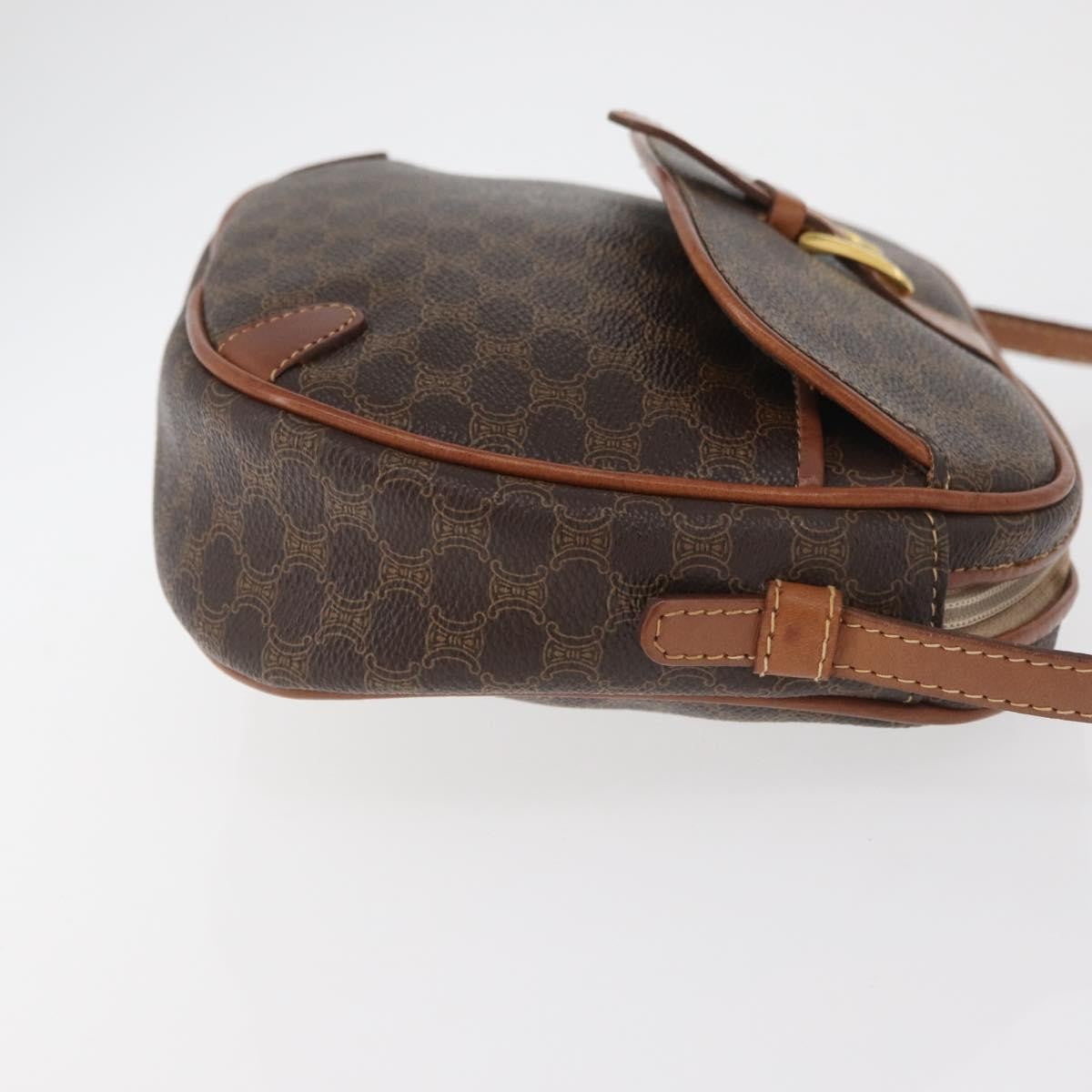 Celine Vintage Macadam Shoulder Bag Canvas, Brown, PVC, Shoulder Bag