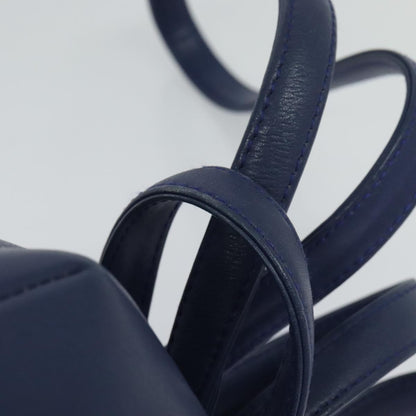 Christian Dior Vintage Flap Backpack Leather, BLUE, LEATHER, Backpack