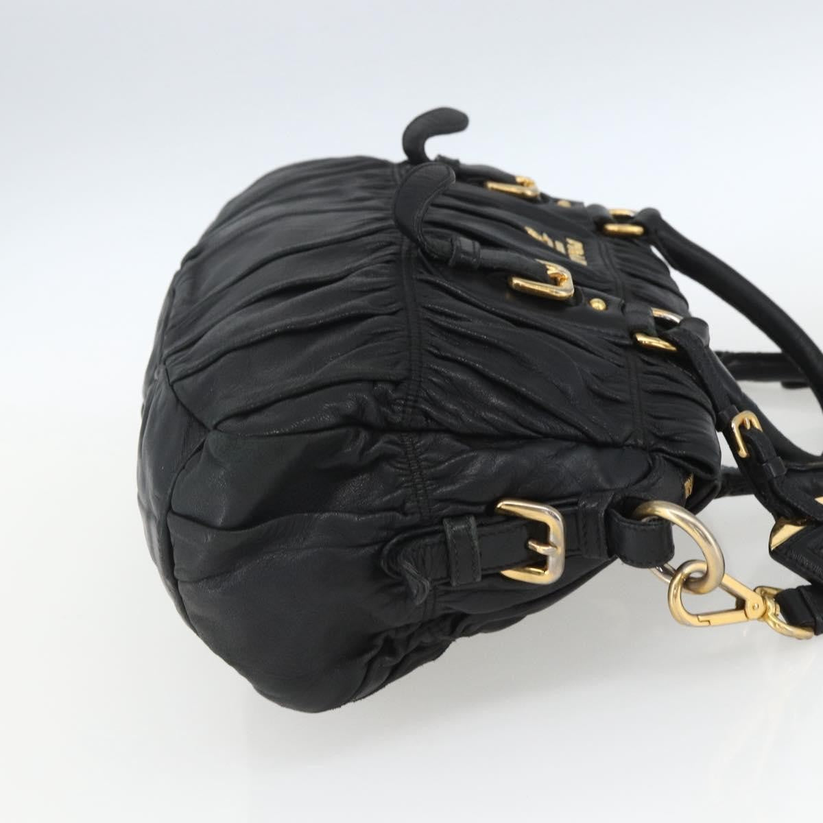 Prada Gaufre Convertible Satchel Nappa Leather, BLACK, LEATHER, Handbag