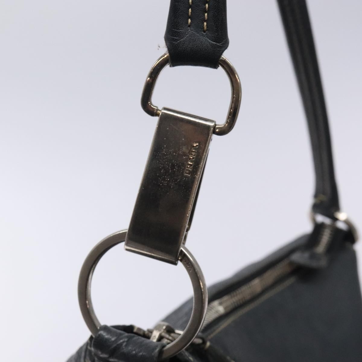 Prada Vintage Shoulder Bag Leather, NAVY, LEATHER, Shoulder bag