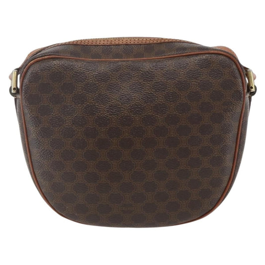 Celine Vintage Macadam Shoulder Bag Canvas and Leather, BROWN, CANVAS, Shoulder bag