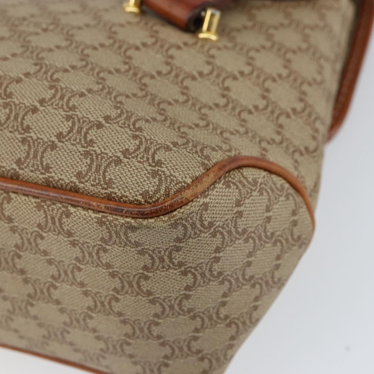 Celine Vintage Macadam Handbag Canvas, BEIGE, CANVAS, Handbag