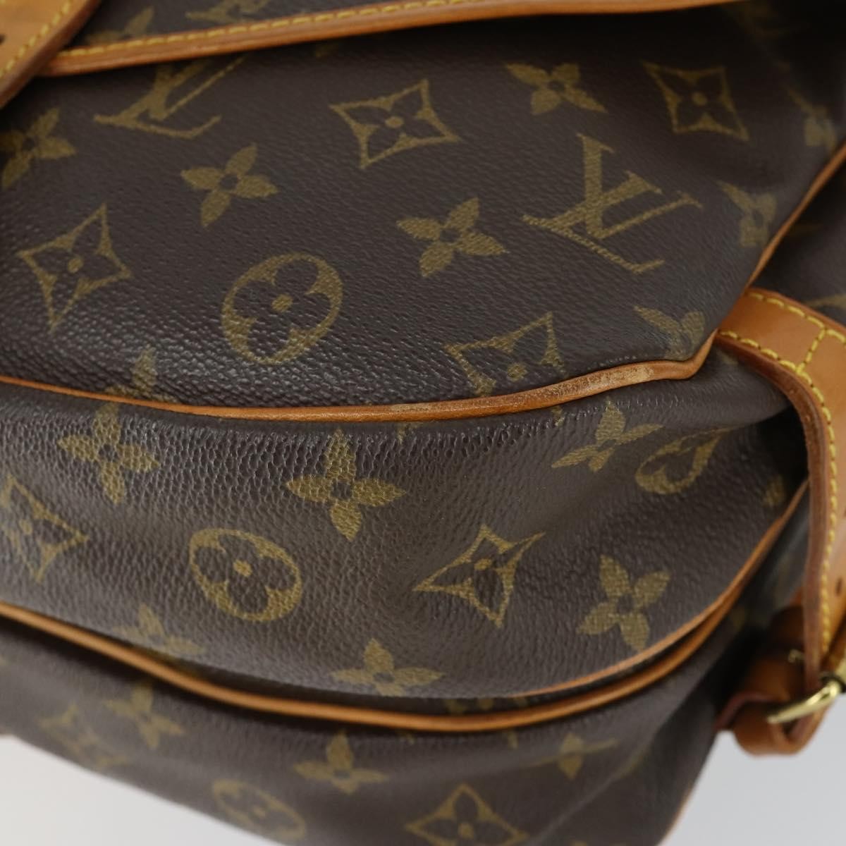 Louis Vuitton Saumur Handbag Monogram Canvas, BROWN, CANVAS, Shoulder bag