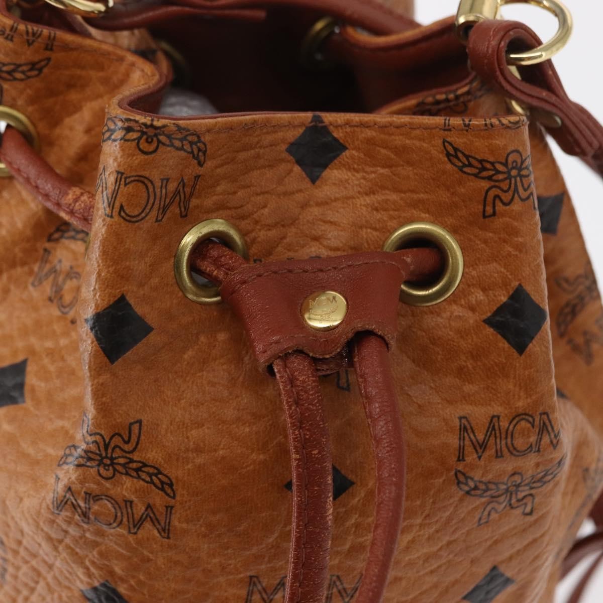 MCM Visetos Shoulder bag Canvas and Leather, BROWN, CANVAS, Shoulder bag