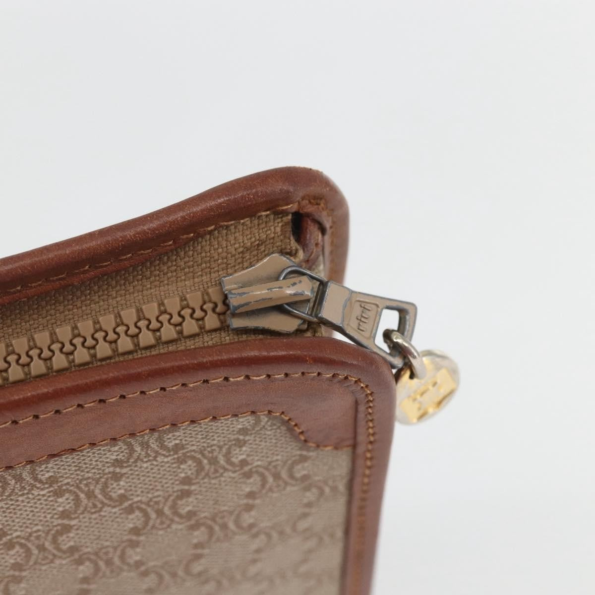 Celine Macadam Pochette Canvas and Leather, BEIGE, CANVAS, Clutche & pouche