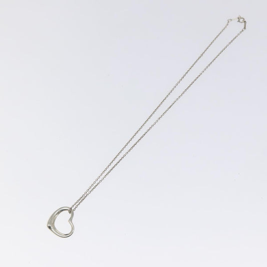 Tiffany & Co. Elsa Peretti Open Heart Pendant Necklace Sterling Silver, SILVER, SILVER, Necklace