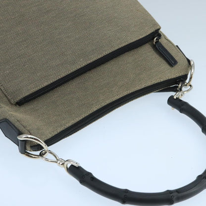 Gucci Vintage Bamboo Shoulder Bag Canvas, Beige, Canvas, Shoulder Bag