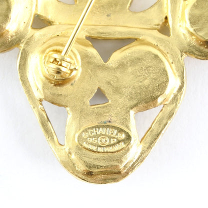 Chanel Vintage CC Brooch Metal, GOLD, GOLD_PLATED, Brooch