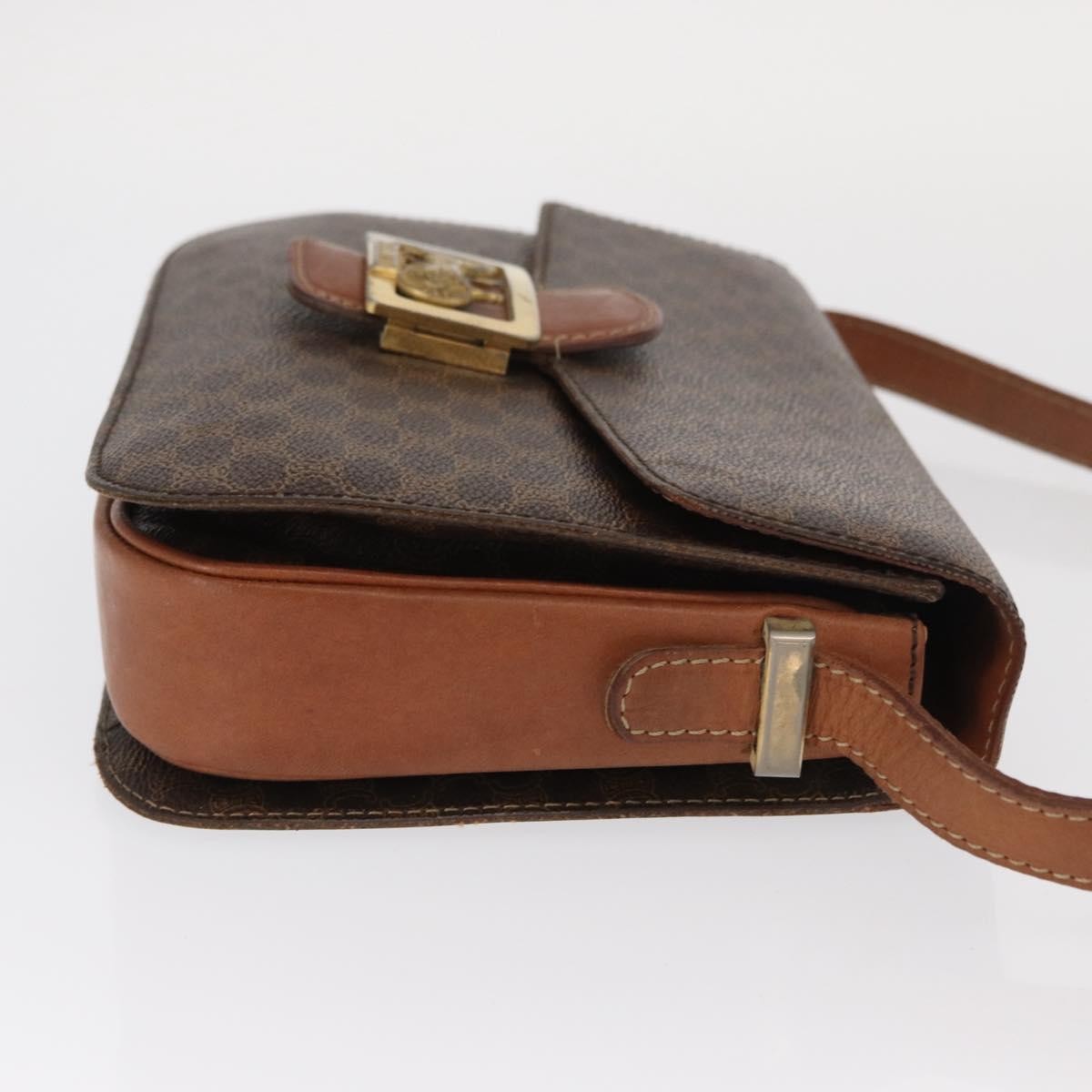 Celine Vintage Horse Carriage Macadam Shoulder Bag Canvas, BROWN, PVC, Shoulder bag