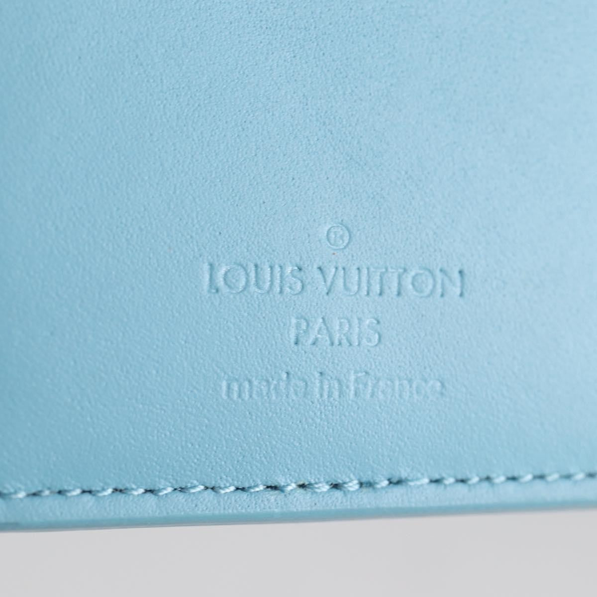 Louis Vuitton pocket organizer Leather, BLUE, LEATHER, Card Holders