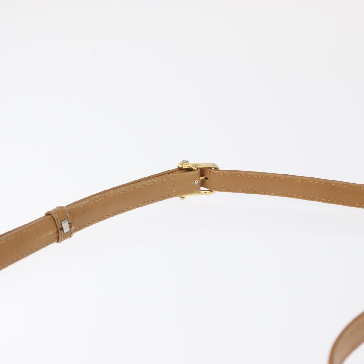 Celine Vintage Macadam Shoulder Bag Canvas and Leather, BEIGE, CANVAS, Shoulder bag