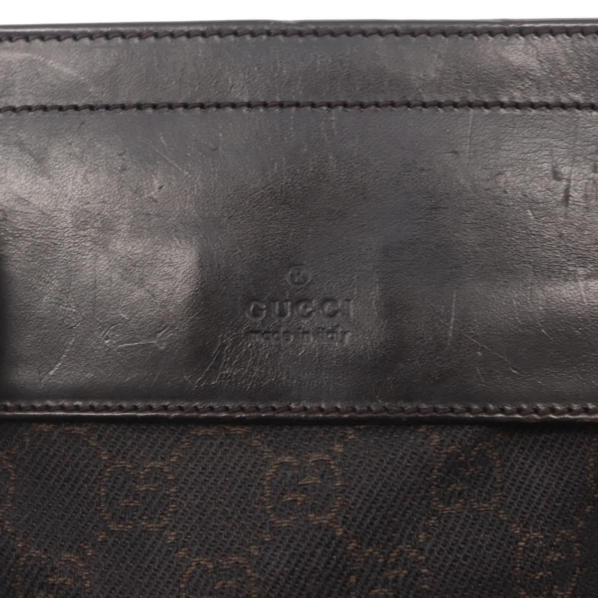 Gucci Vintage Double Belt Bag GG Canvas with Leather, BROWN, CANVAS, Clutche & pouche