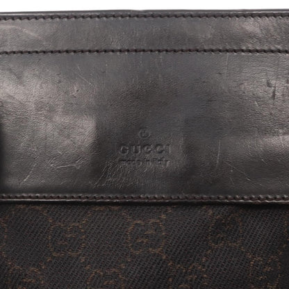 Gucci Vintage Double Belt Bag GG Canvas with Leather, BROWN, CANVAS, Clutche & pouche