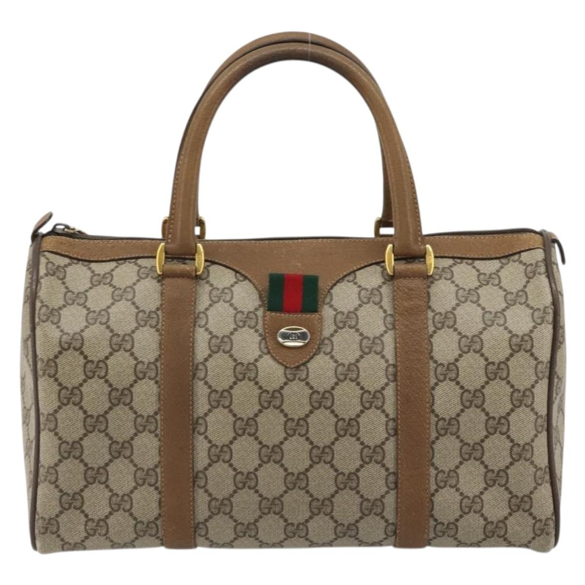 Gucci Vintage Web Sherry Line Handbag Micro GG Canvas, Beige, Canvas, Handbag