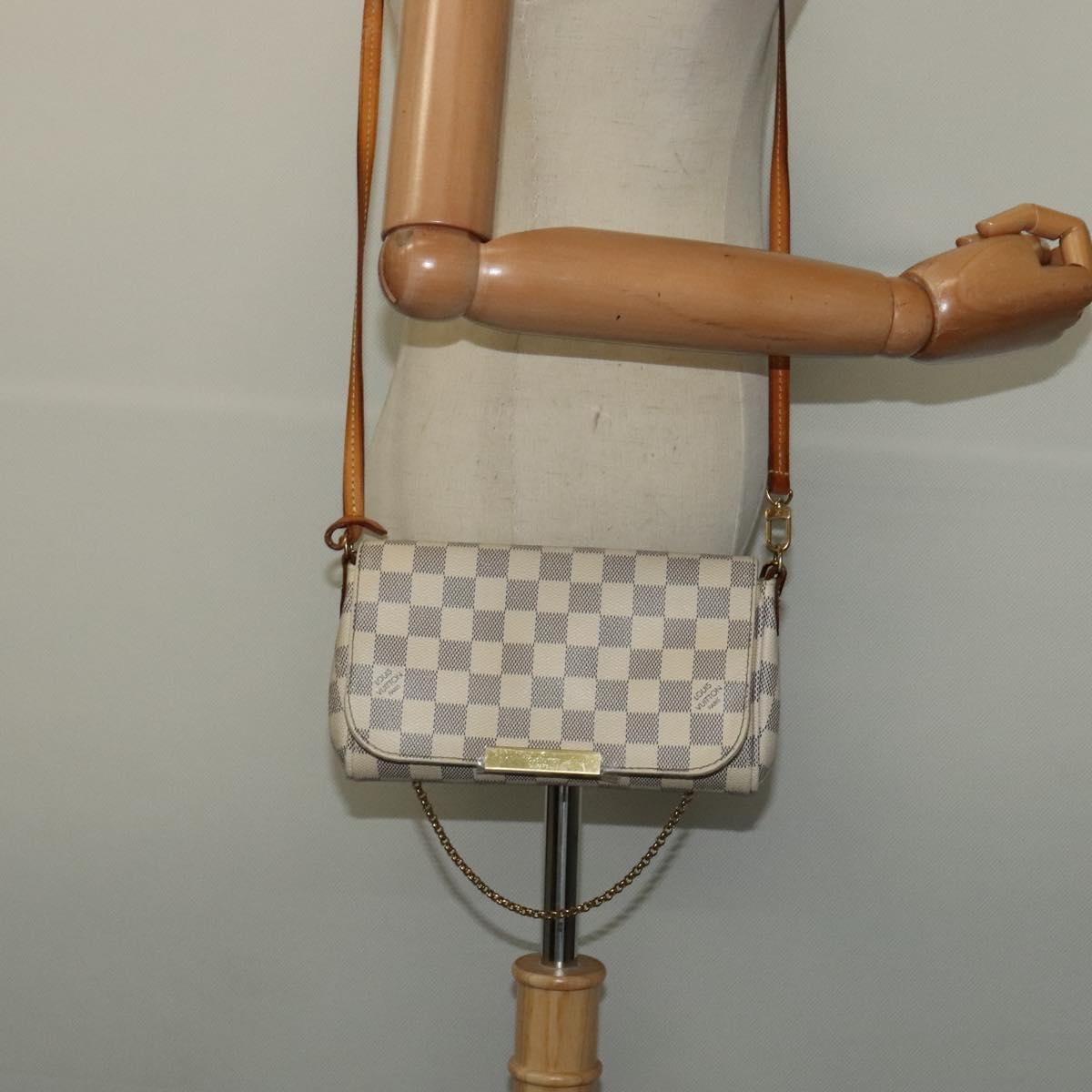 Louis Vuitton Favorite Handbag Damier, WHITE, CANVAS, Handbag
