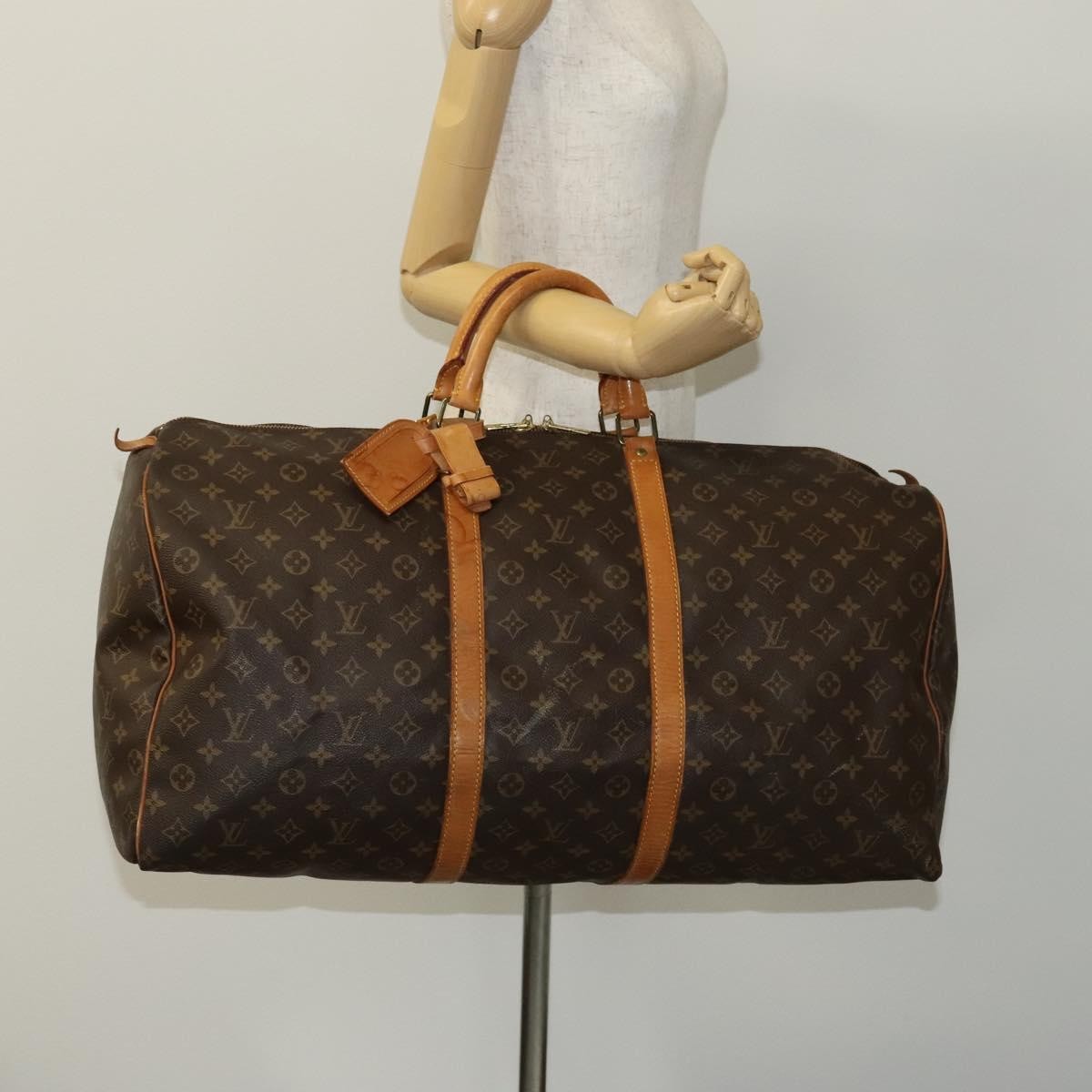 Louis Vuitton Keepall Bag Monogram Canvas, BROWN, CANVAS, Travel bag