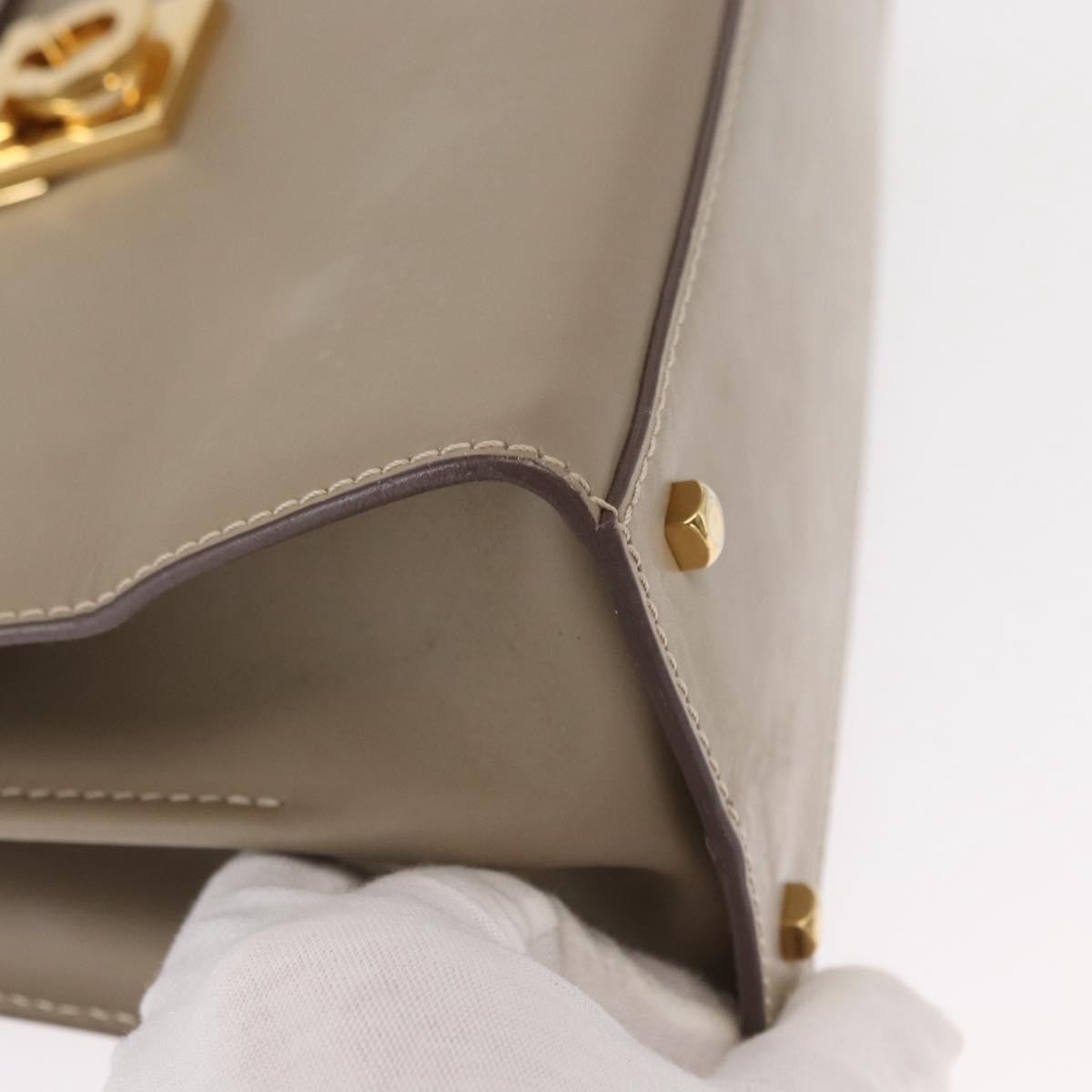 Salvatore Ferragamo Gancini Top Handle Flap Bag Leather, BEIGE, LEATHER, Handbag