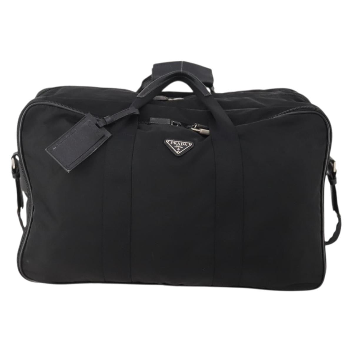 Prada Vintage Boston Bag Nylon, Black, Nylon, Travel Bag