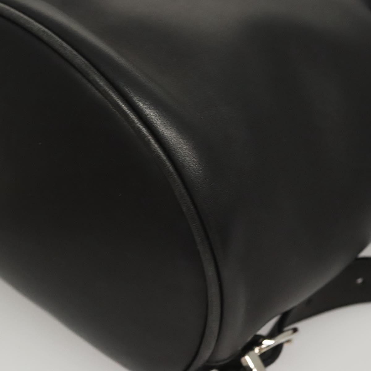 Salvatore Ferragamo Gancini Flap Drawstring Backpack Leather, BLACK, LEATHER, Backpack