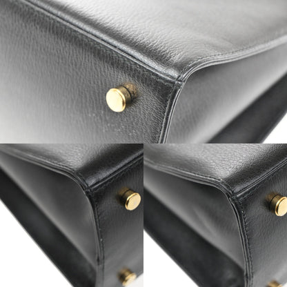 Salvatore Ferragamo Gancini Shoulder Bag Leather, BLACK, LEATHER, Shoulder bag