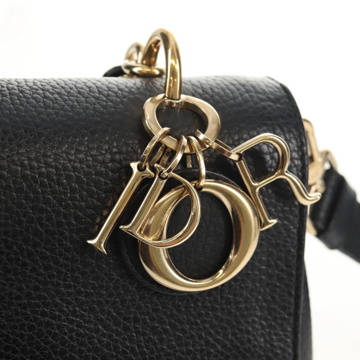 Christian Dior Lady Dior Bag Leather, BLACK, LEATHER, Handbag