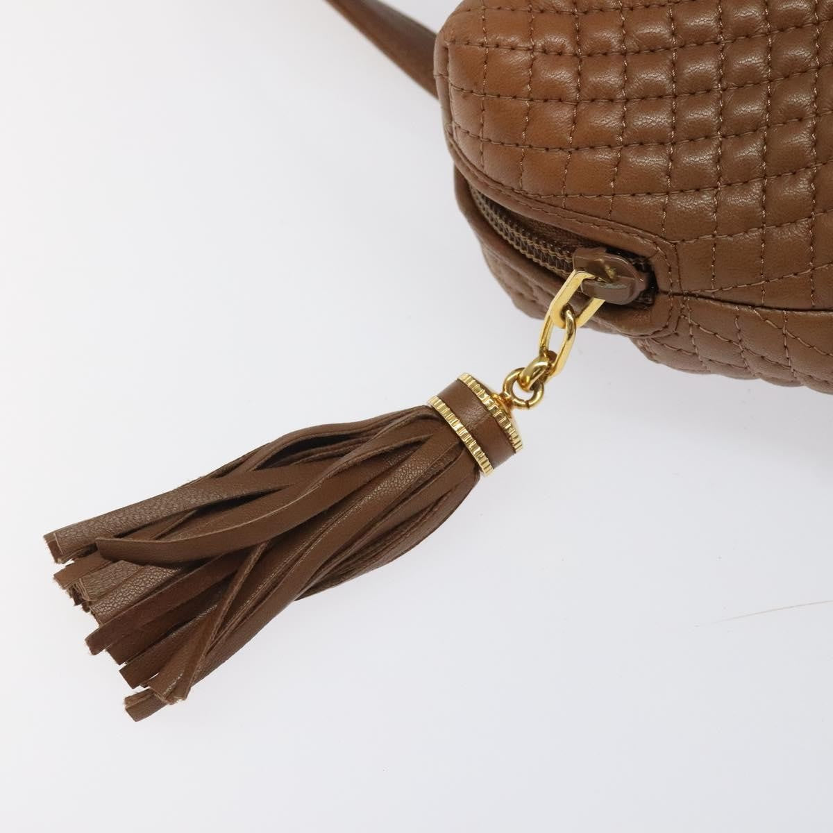 Bally Vintage Handbag Quilted Leather, Brown, Leather, Handbag