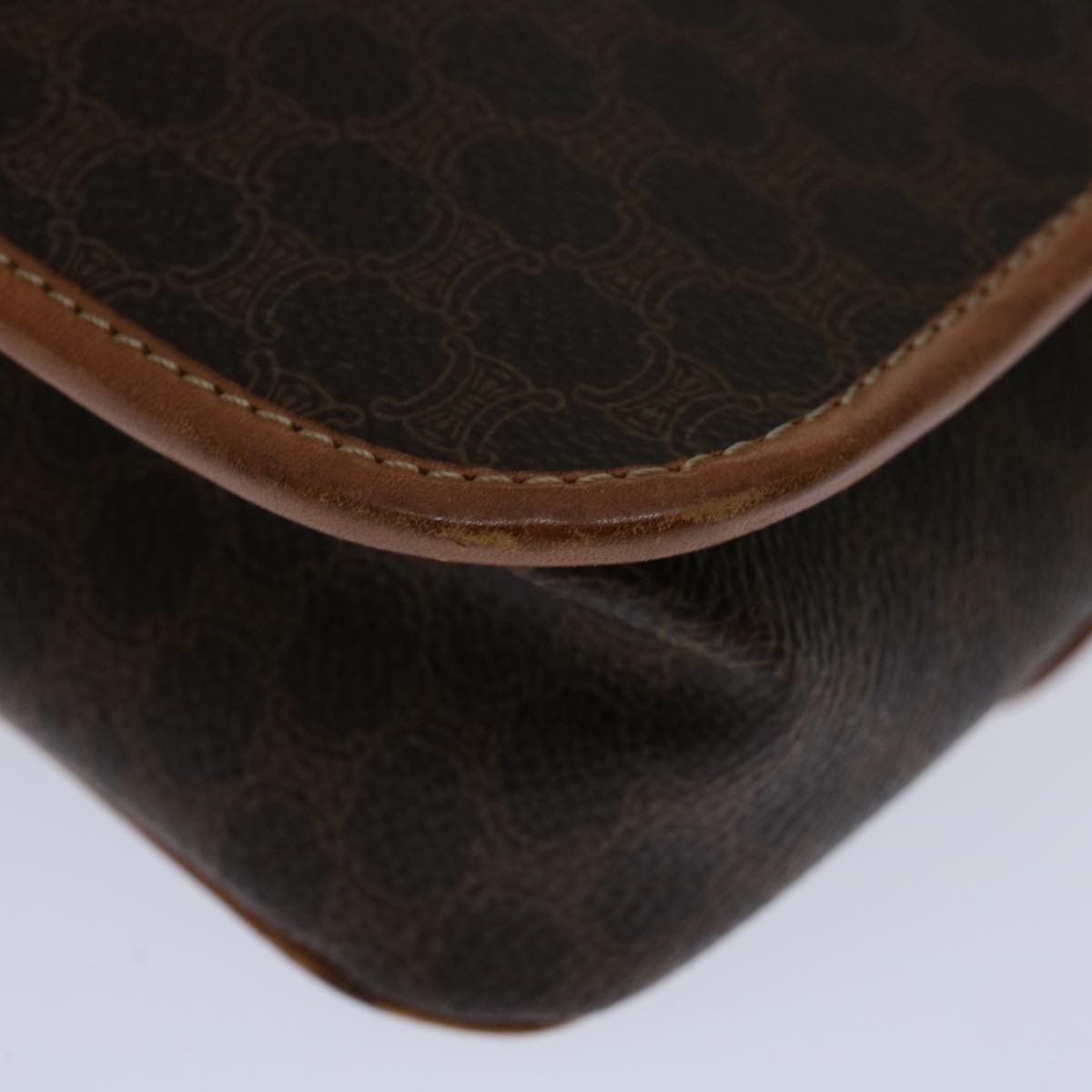Celine Macadam Shoulder Bag Canvas, BROWN, PVC, Shoulder bag