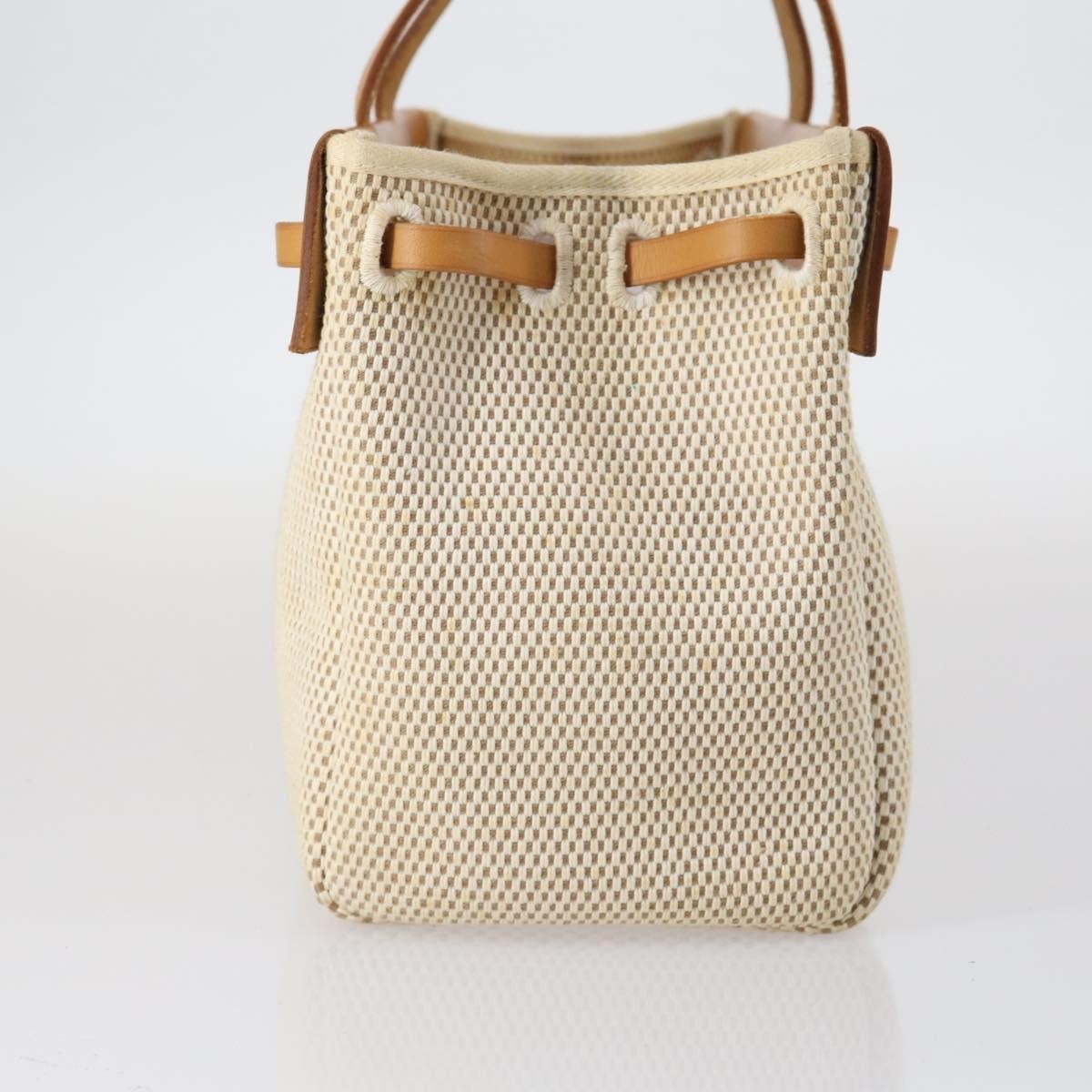 Hermes Herbag Cabas Toile and Leather, BEIGE, CANVAS, Tote bag