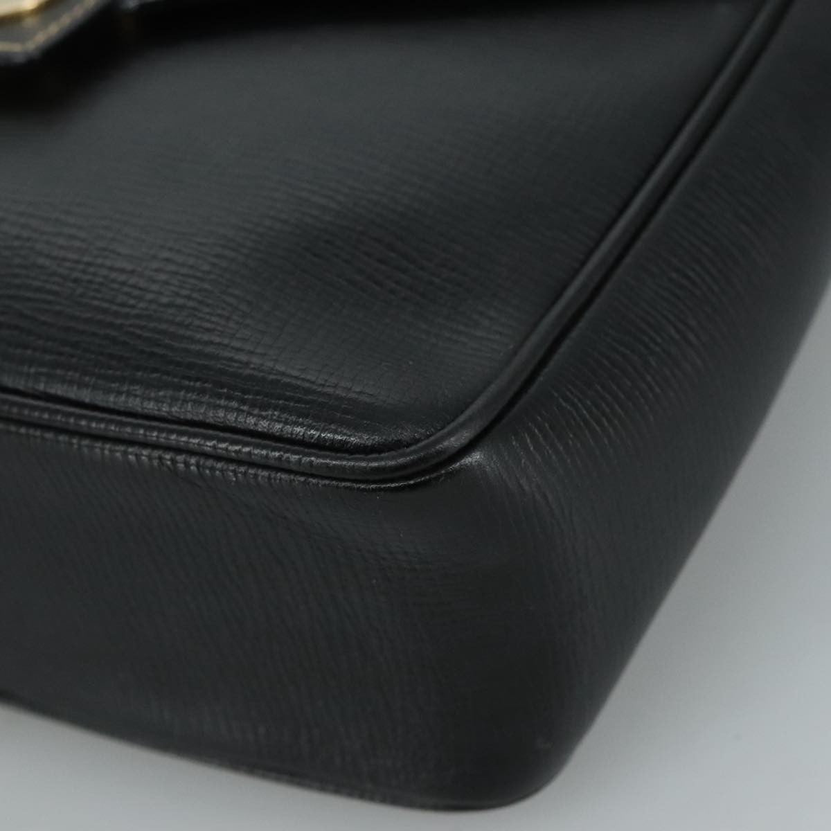 Celine Circle logo Leather, BLACK, LEATHER, Shoulder bag