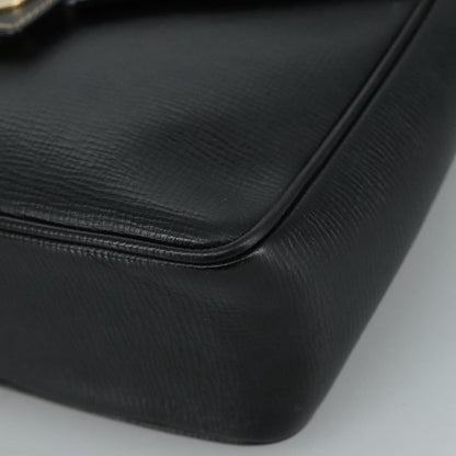 Celine Circle logo Leather, BLACK, LEATHER, Shoulder bag