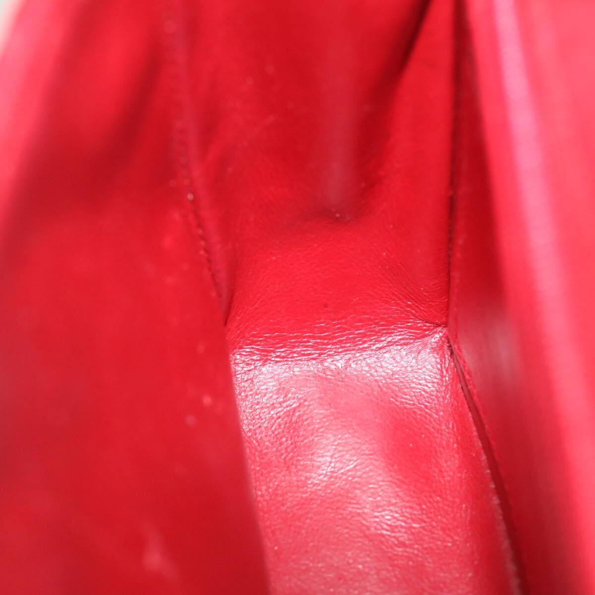 Chanel Vintage Square Chain Handle Flap Bag Quilted Lambskin, RED, LEATHER, Handbag