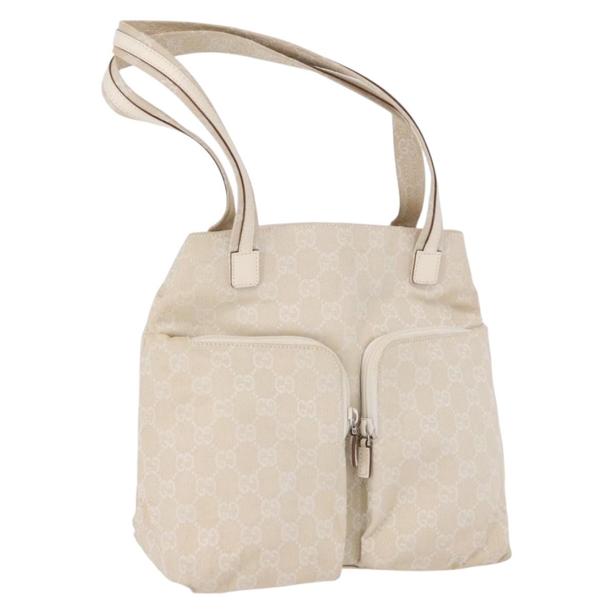 Gucci Double Pocket Tote GG Canvas, ECRU, CANVAS, Handbag