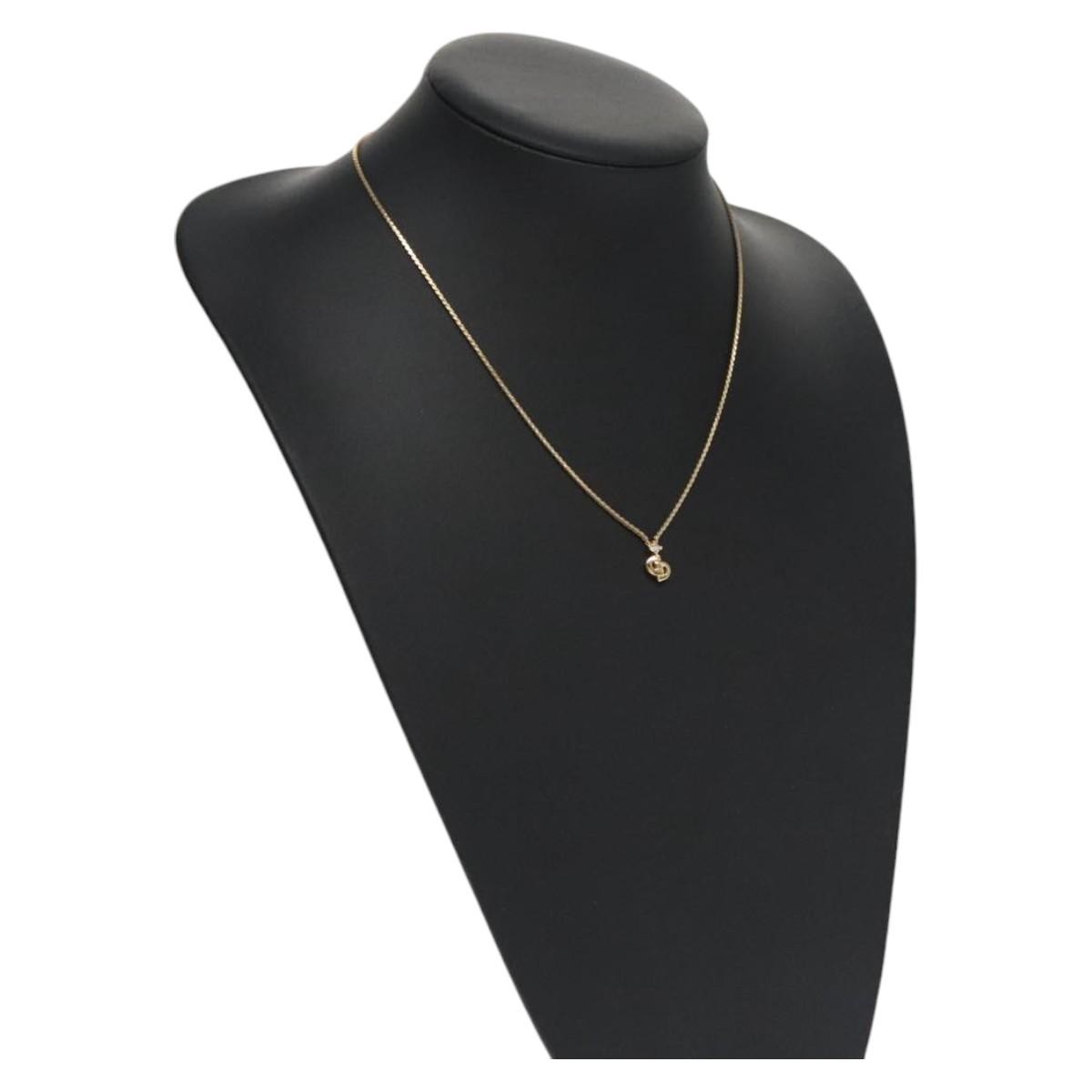 Christian Dior CD Pendant Necklace Metal, GOLD, METAL, Necklace