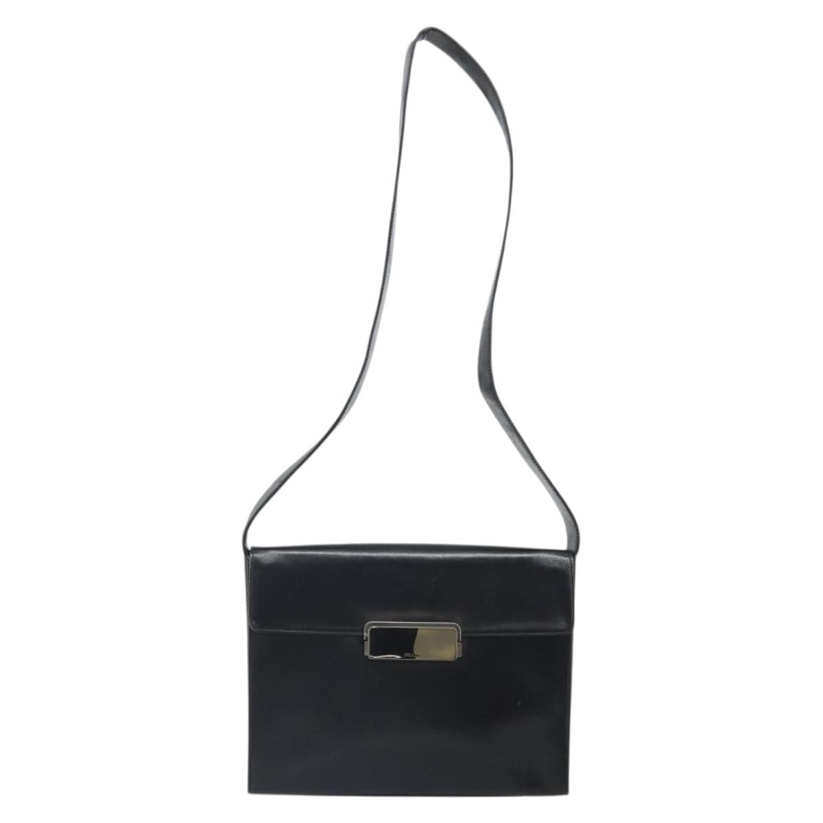 Prada Vintage Flap Shoulder Bag Leather, Black, Leather, Shoulder Bag